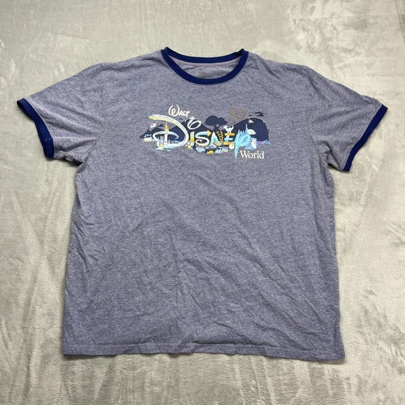 Disney Other - Walt Disney Deadstock T-Shirt Men XL Blue World 50th Anniversary Ringer Pullover